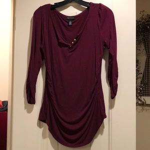 WHBM maroon top 3/4 sleeve